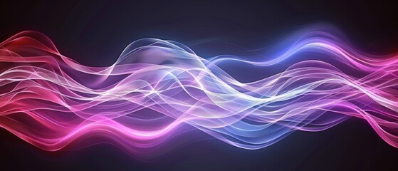 Wall Mural - colorful abstract light waves on a dark background, creating a vibrant and dynamic visual effect, re