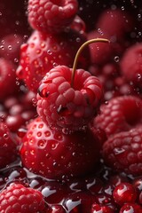 Wall Mural - Close-up of ripe berries in juice