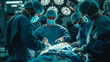 © kaznadey - Surgical team performing operation. Medical professionals in the midst of a surgery in a well-lit operating room. Suitable for healthcare, medical education, and professional training resources.