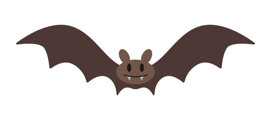 Funny bat character. Isolated vector illustration for halloween design.