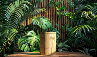 Wall Mural - Bamboo pedestal with eco-friendly design
