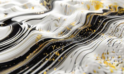 Wall Mural - Abstract pattern of black and gold abstract lines on a stark white background