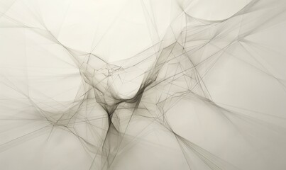 Delicate lines forming an intricate web on a white canvas