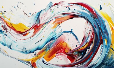 Wall Mural - Swirling lines creating a striking abstract design on a white canvas, abstract background