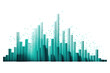 © stockpro - Abstract digital data visualization in turquoise hues, isolated on a white or transparent background. Modern graphic representing statistical information or data analysis.