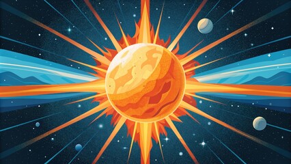 Wall Mural - Bright Sun Exploding in Outer Space