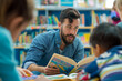 © Quality Photos - A volunteer reading to children at a library