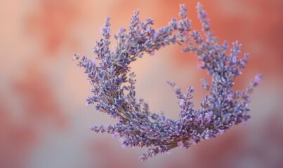 Wall Mural - Abstract background with wreath of lavender and space for text