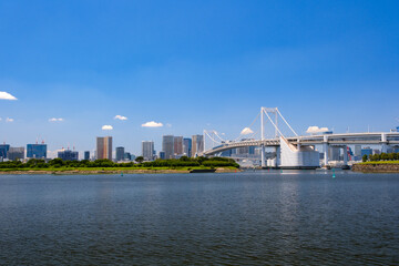 Wall Mural - 東京都 お台場海浜公園から見るレインボーブリッジ