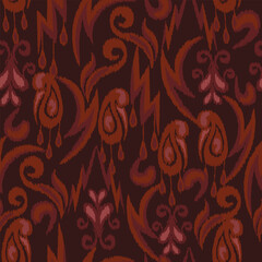 Wall Mural - abstract seamless motif fabric patterns, abstract ikat, carpet, fabric, batik	
