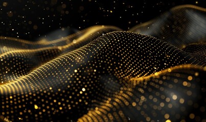 Wall Mural - luxury black and gold abstract background. concept for big data, deep machine learning, artificial i