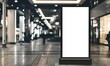© AIRealms - Digital media blank black and white screen modern panel signboard for advertisement design in shopping center gallery