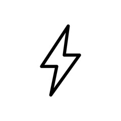 thunder bolt flash icon, flash lightning bolt icon - Electric power icon symbol - Power energy icon sign in filled, thin, line, outline and stroke style for apps and website