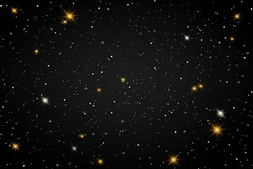 Wall Mural - starry night sky with glowing yellow and white stars