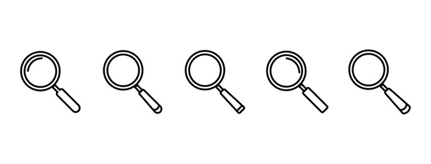 magnifying glass icon in line style. magnifier or loupe sign isolated on transparent on white backgr