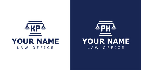 Wall Mural - Letter KP and PK Legal Logo, for lawyer, legal, or justice with KP or PK initials