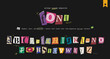 © annetdebar - Set of magazine cutout alphabet font. Cut letter. Typography type from newspaper. Pop art clipping word. Vector crime grunge illustration with ripped and torn elements