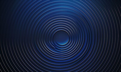 Wall Mural - Radiant Circular Lines Abstract Geometric Stripe Art on Dark Blue Background for Covers