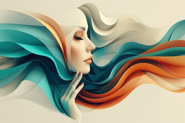 Wall Mural -  a hand holding a scarf with wind trails flowing from it