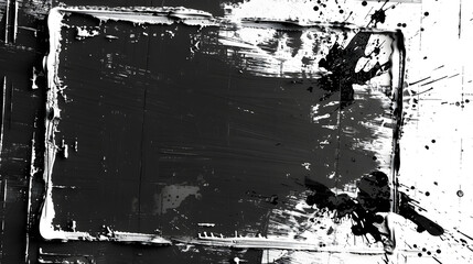 Wall Mural - An abstract paint splatter frame in black and white
