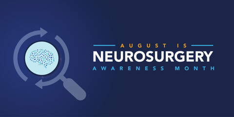 Neurosurgery awareness month is observed every year in August, it is the medical specialty concerned with the rehabilitation of disorders which affect any portion of the nervous system. Vector art