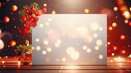 Wall Mural - Festive Christmas background, beautiful postcard background image for New Year or Christmas greetings,