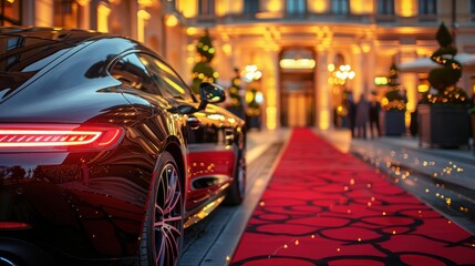 An exclusive car door on the red carpet