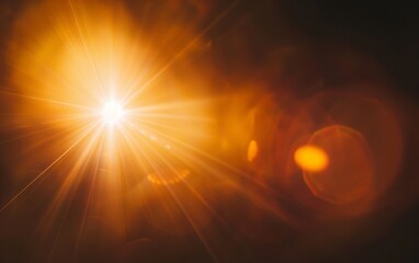 Wall Mural - a lens flare with a large, round glow on the left side of a black background