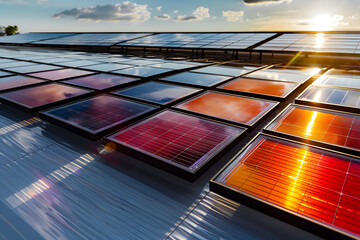 Wall Mural - Placas solares producciendo energia limpia y sostenible