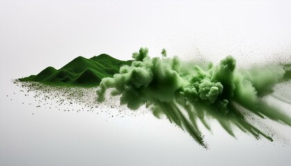 Wall Mural - green dust flyng isolated on white