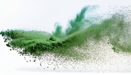 Wall Mural - green dust flyng isolated on white