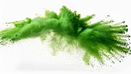 Wall Mural - green dust flyng isolated on white