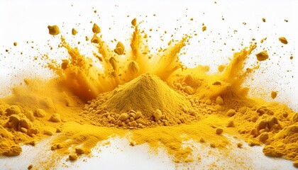 Wall Mural - yellow dust flyng isolated on white