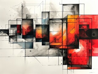 Wall Mural - Abstract bold brush texture painting