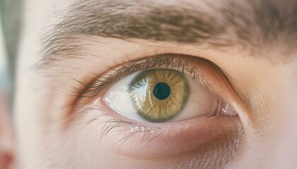 close up of a hazel human male right eyeball