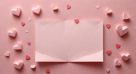 Poster - pink background with hearts