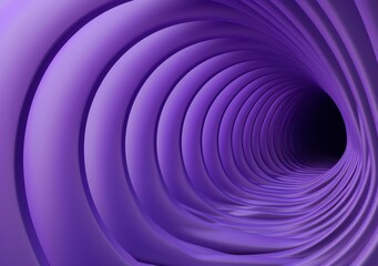 Wall Mural - 3d render, purple curved tunnel background 