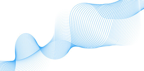 Wall Mural - abstract colorful blue, blend wave lines on transparent background. abstract colorful wave lines and