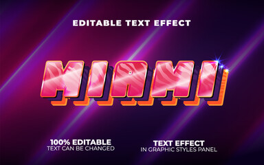 miami text effect style editable