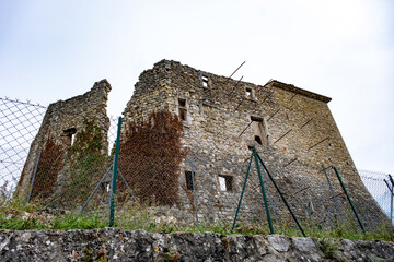 Poster - old castle under renovation in Southern French Alps