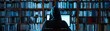 © ngstock - Person in a hoodie working on computer in a dark library or study room, surrounded by bookshelves. Concept of cybersecurity, hacking, or remote work.