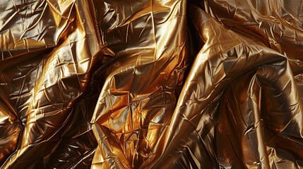 Wall Mural - Abstract Wrinkled Gold Fabric Texture