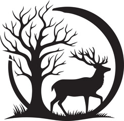 silhouette of a deer