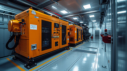 Poster - Diesel generator, Generator room with two generators in factory standby for power backup