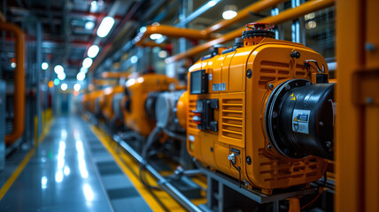 Poster - Diesel generator, Generator room with two generators in factory standby for power backup