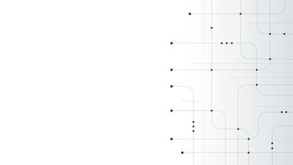 Fototapete - Abstract digital background. Technology background with crossed lines and dots.