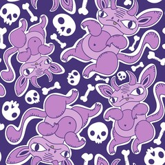 Cartoon monsters seamless pattern for wrapping paper and fabrics and linens