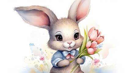 Wall Mural - Cute cartoon bunny 