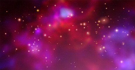 Wall Mural - space vector background with realistic nebula and shining stars. magic colorful galaxy with stardust
