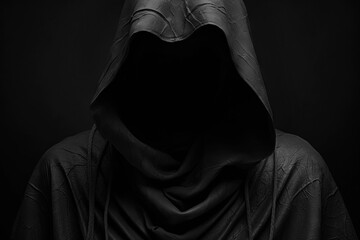 Canvas Print - A mysterious figure cloaked in darkness.